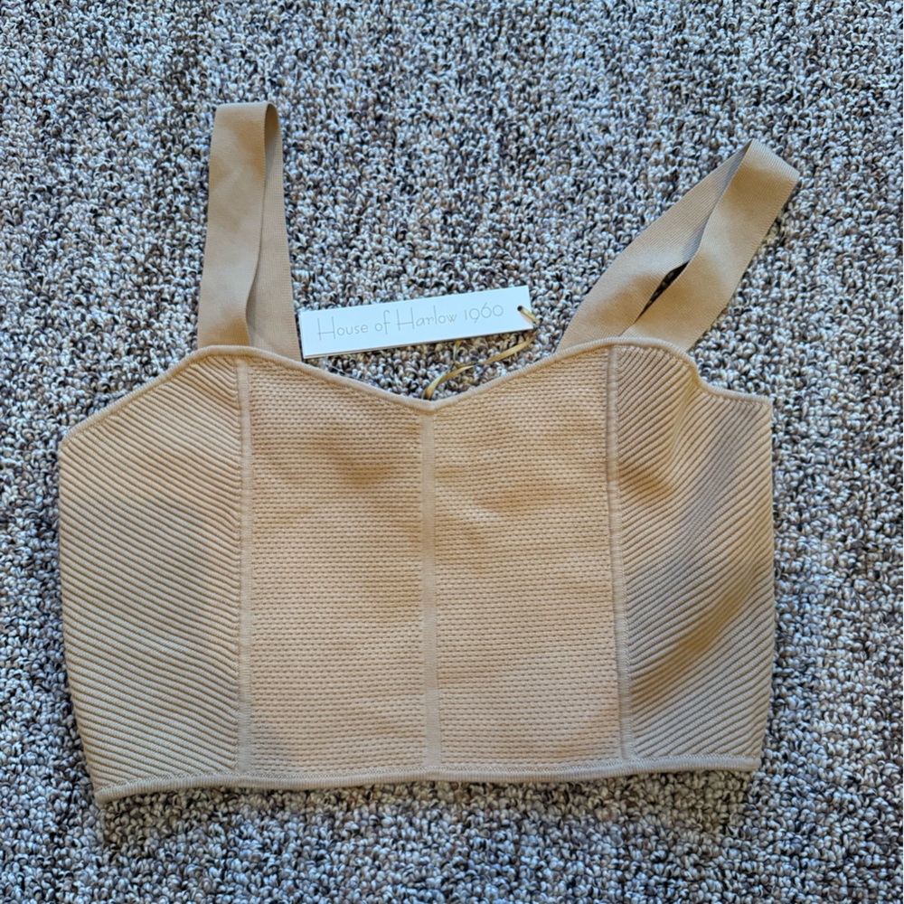 NWT. House of Harlow 1960.  Tan Crop Top